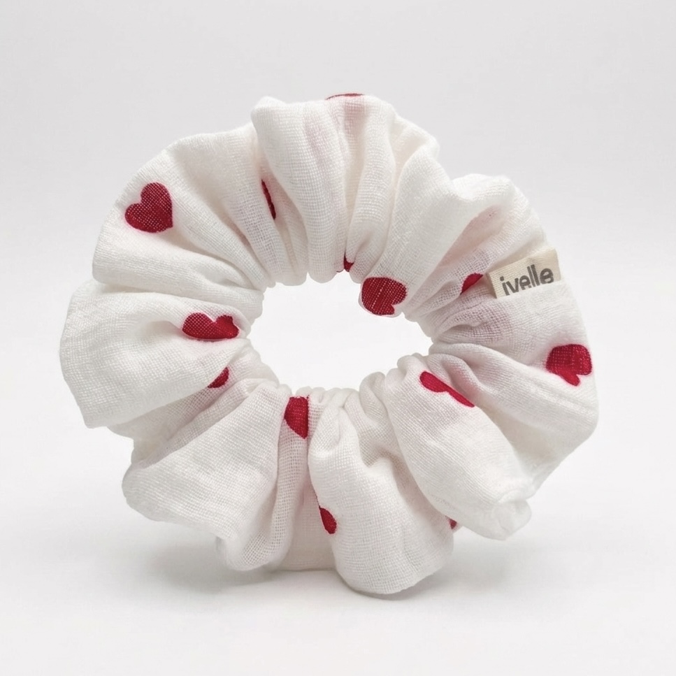 Scrunchie double gaze hearts