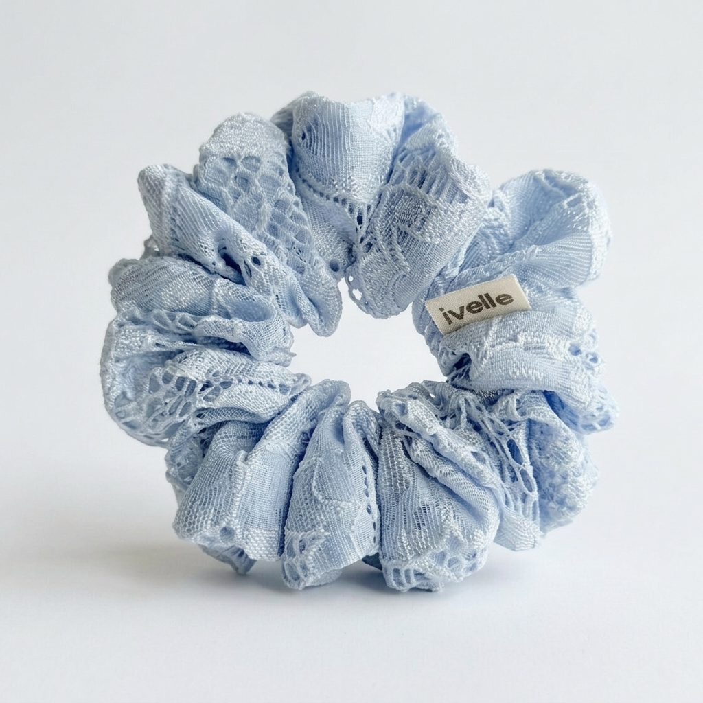Scrunchie baby blue lace