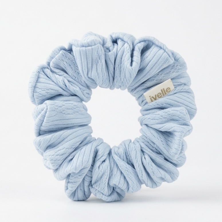 Scrunchie pointelle baby blue