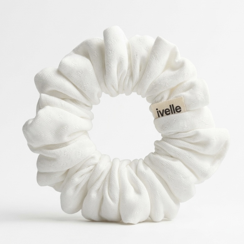 Scrunchie pointelle milky